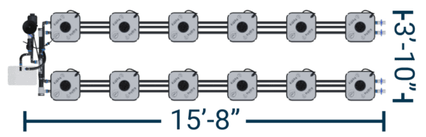 12-Bucket RDWC Hydroponic System - HydraMax