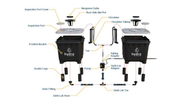 rirakkuma WC2 2台 2-Bucket DWC Hydroponic System - HydraMax Home
